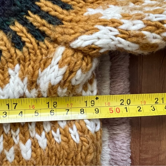 LUCKY BRAND Fair Isle Wool blend Crewneck Sweater Long Sleeve Mustard SOLD - Picture 6 of 8